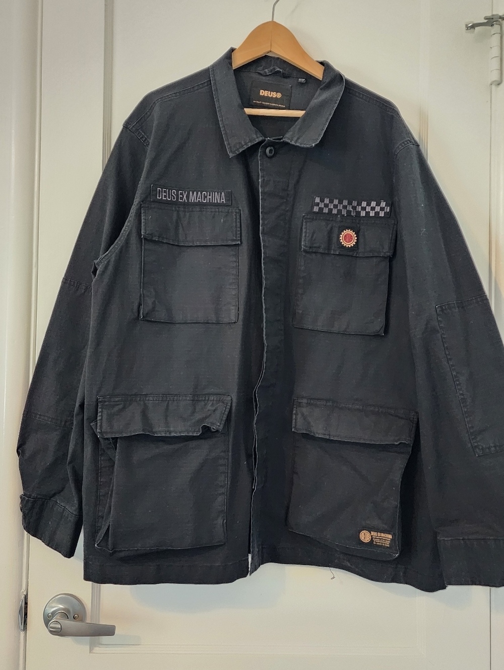 DEUS Ripstop Military Field Jacket with Patch Accents - XXXL